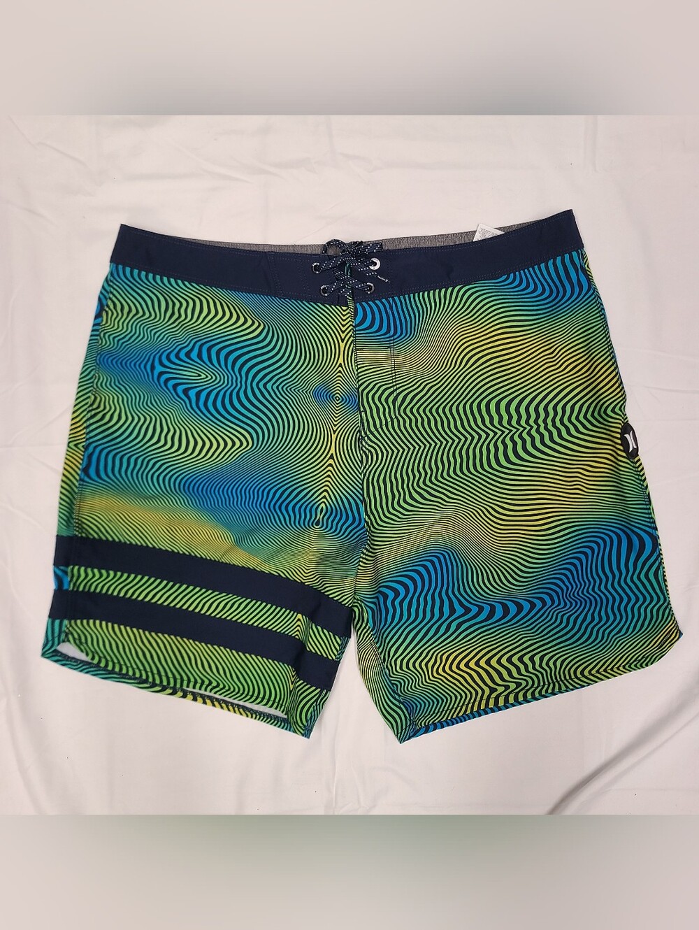 Hurley Phantom Eco Block Party 18" Boardshorts Blue Mens 36 Navy Marine